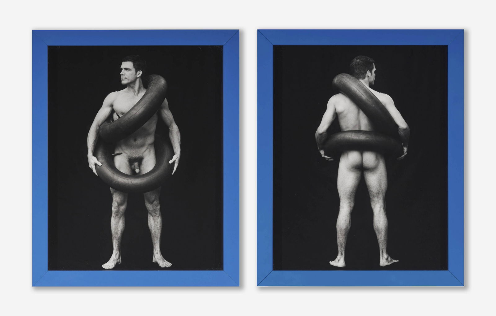 Unknown Artist - Two male figures with inner tubes (1 of 3)