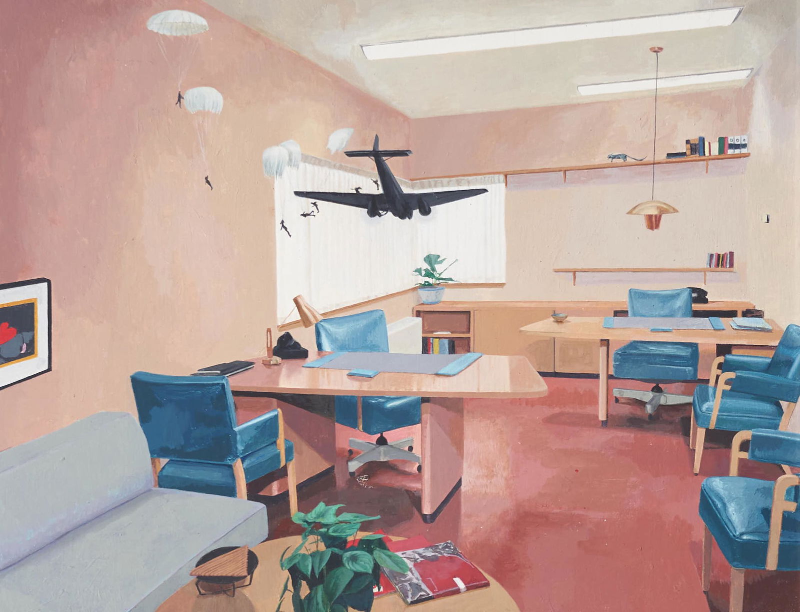 Unknown Artist - Untitled (Office with hanging plane) (1 of 3)