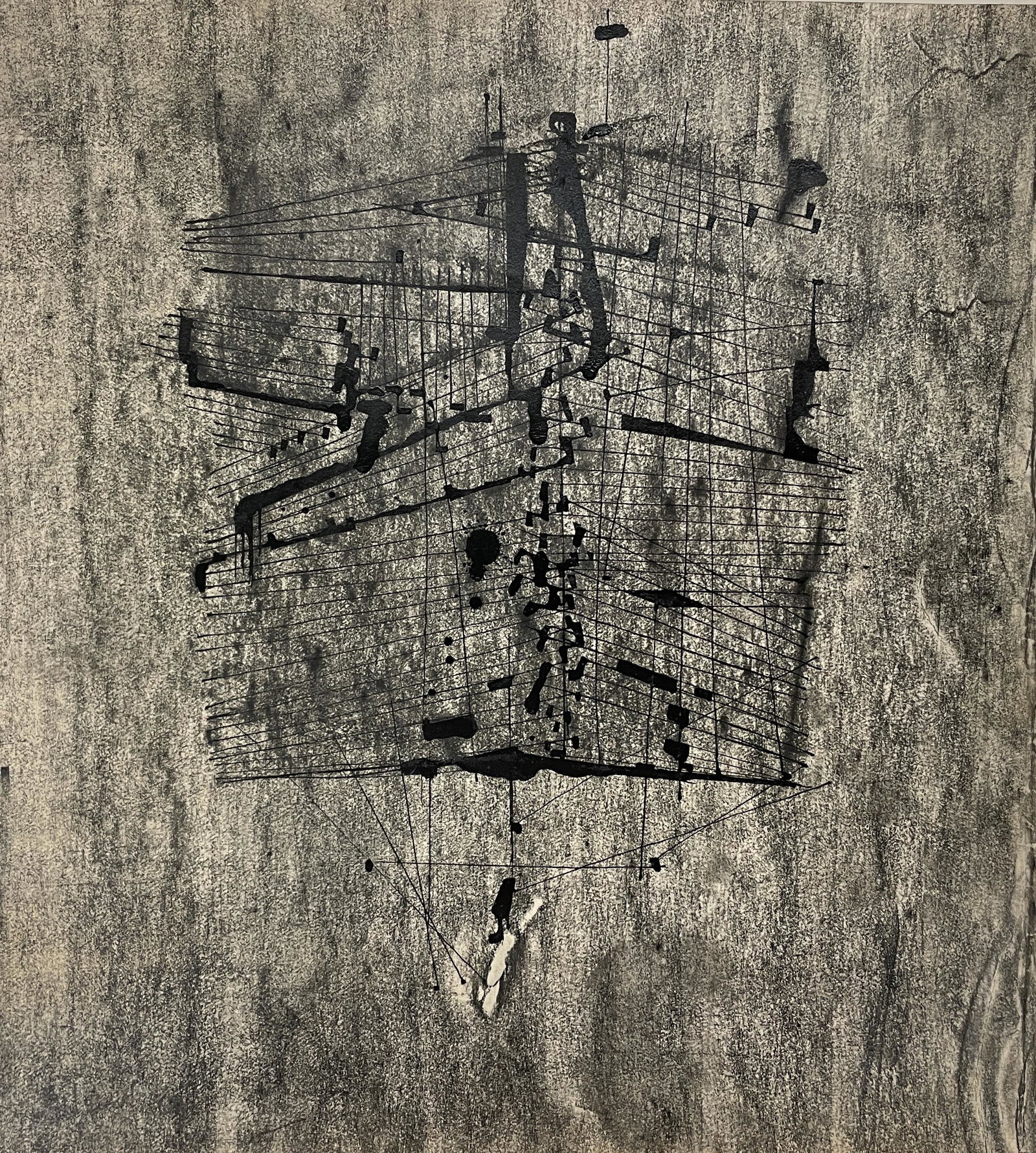 Benoît Gilsoul - Untitled: Lot 87 Benoît Gilsoul Belgian (1914-2000) Untitled India ink and charcoal on paper mounted to backing paper image: 10 1/4 x 11 1/4 inches backing paper: 14 x 16 3/ inches Provenance: From the estate