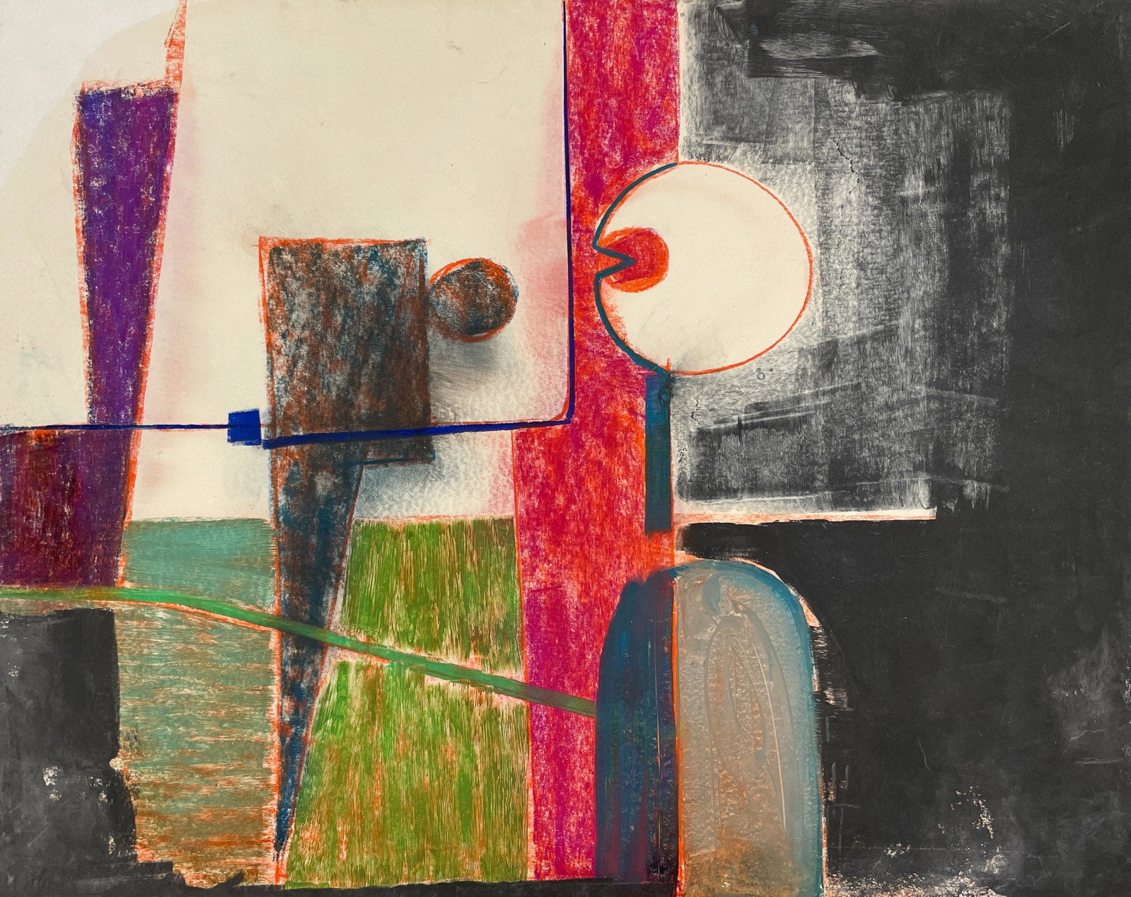 Benoît Gilsoul - Confrontations: Lot 125 Benoît Gilsoul Belgian (1914-2000) Confrontations oil sticks and acrylic on paper signed lower right 22 1/2 x 28 1/2 inches Provenance: From the estate of Benoît Gilsoul