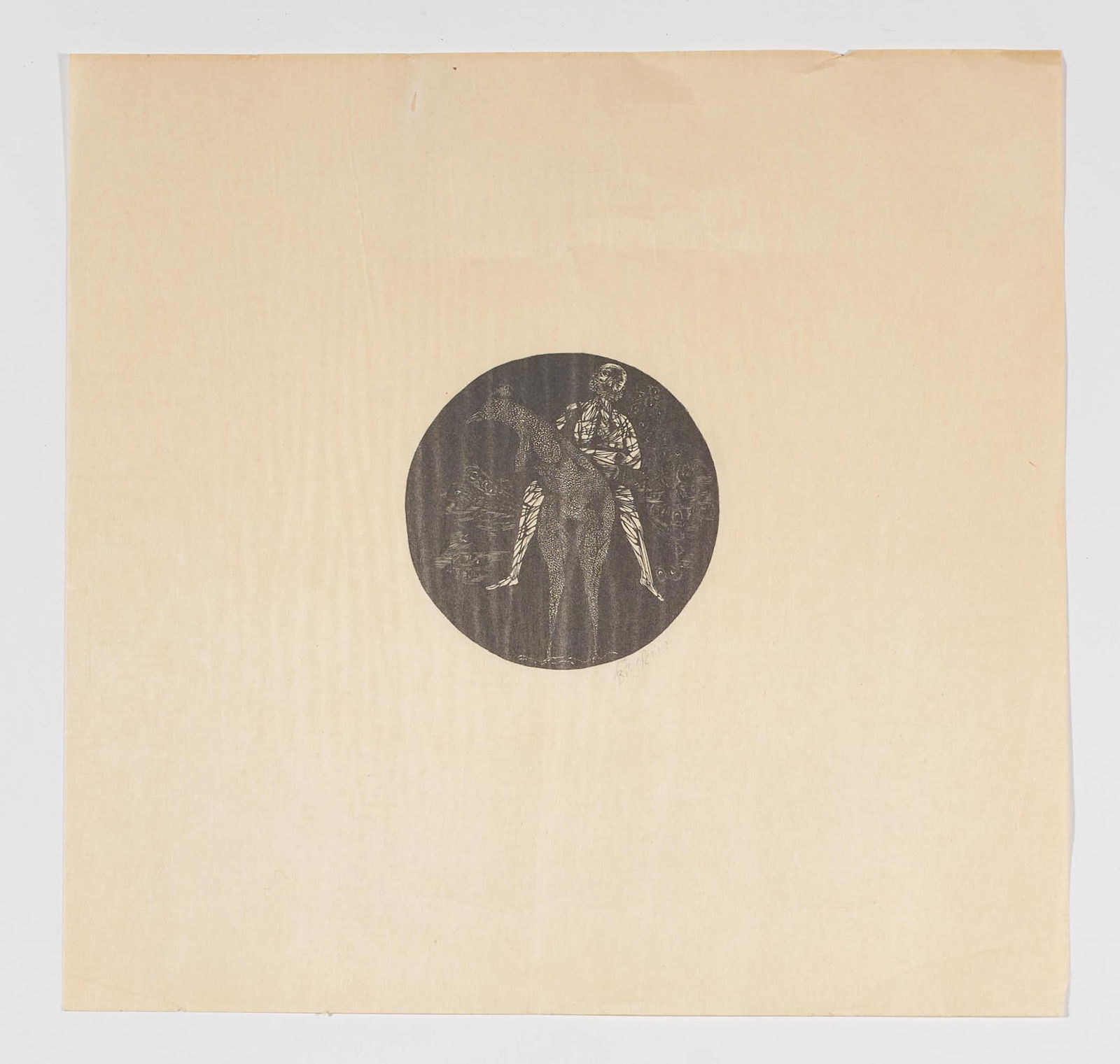 Leonard Baskin - Untitled: Lot 55 Leonard Baskin American (1922-2000) Untitled woodcut signed lower center 11 x 11 3/8 inches Provenance: From The Estate of Leonard Stone