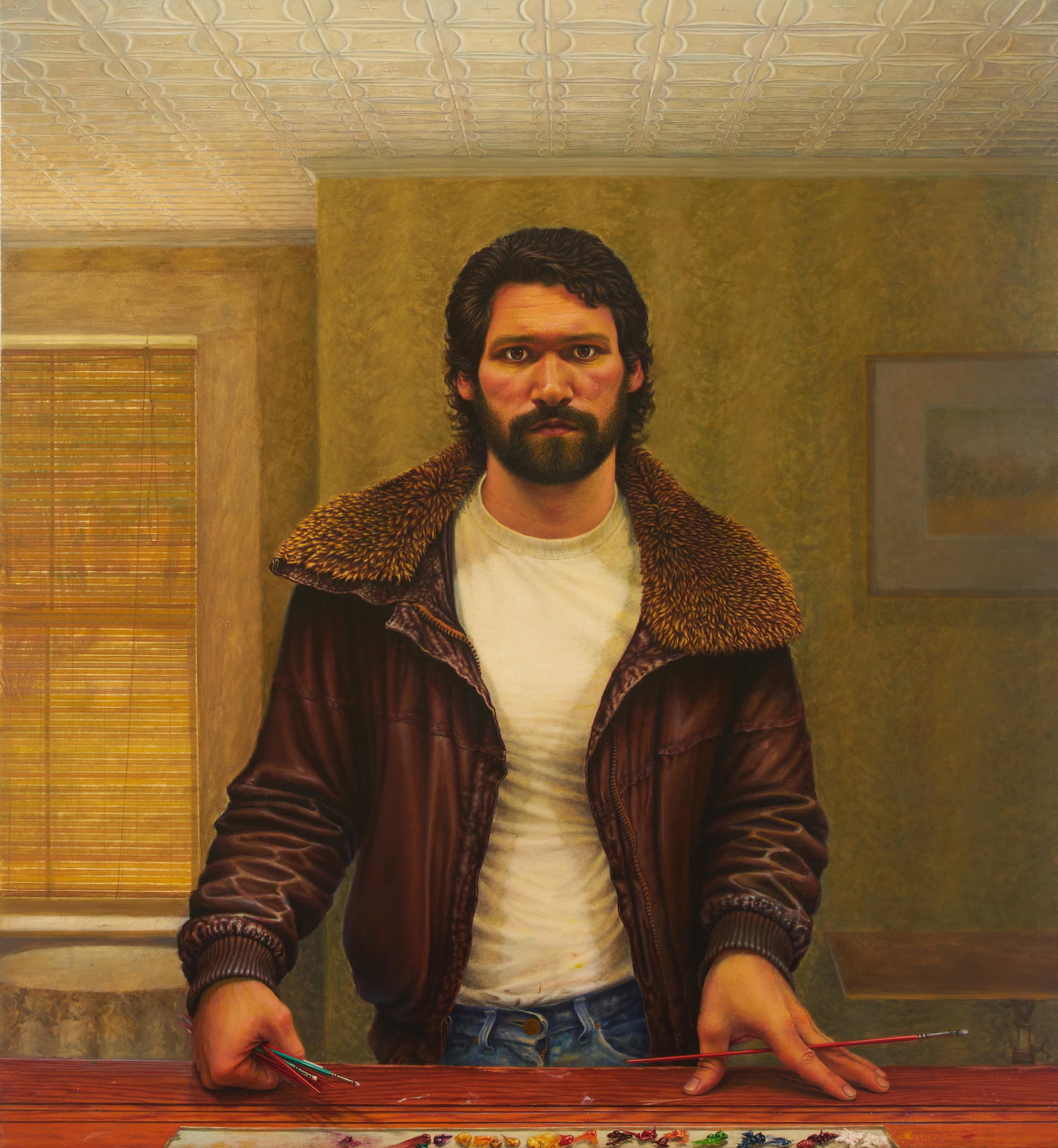 James McLear - Self-Portrait: Lot 71 James McLear American (20th Century) Self-Portrait (ca. 1981) oil on board 39 x 36 inches Provenance: from the collection of Allan Stone Gallery The Artist,Allan Stone Gallery, New York