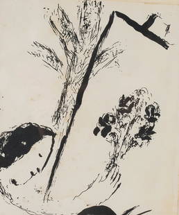 after Marc Chagall - Bouquet with Hand: Lot 13 after Marc Chagall Russian-French (1887-1985) Bouquet with Hand lithograph sight: 8 3/4 x 7 1/4 inches Provenance: from a private Alpine, New Jersey collection