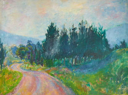 Clara Klinghoffer - Untitled (Landscape): Lot 23 Clara Klinghoffer British/American (1900-1970) Untitled (Landscape) oil on canvas (unstretched) 26 1/2 x 35 1/2 inches Provenance: From the estate of Clara Klinghoffer.