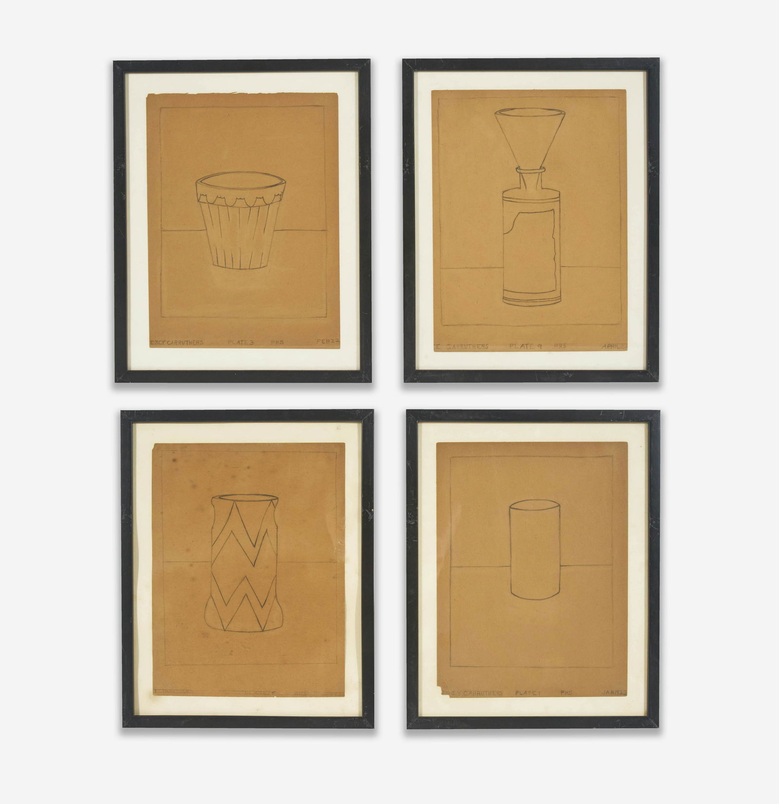 Unknown Artist - Vase and Object drawings (4) (1 of 3)