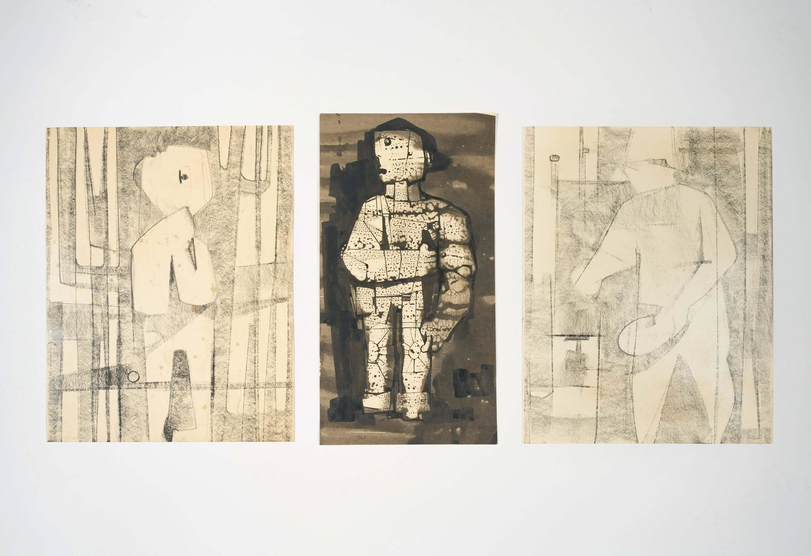 Benoît Gilsoul - Works on Paper (3): Lot 137 Benoît Gilsoul Belgian (1914-2000) Works on Paper (3) charcoal, India ink, wash on paper largest: 14 x 11 inches Provenance: From the estate of Benoît Gilsoul lot includes three works