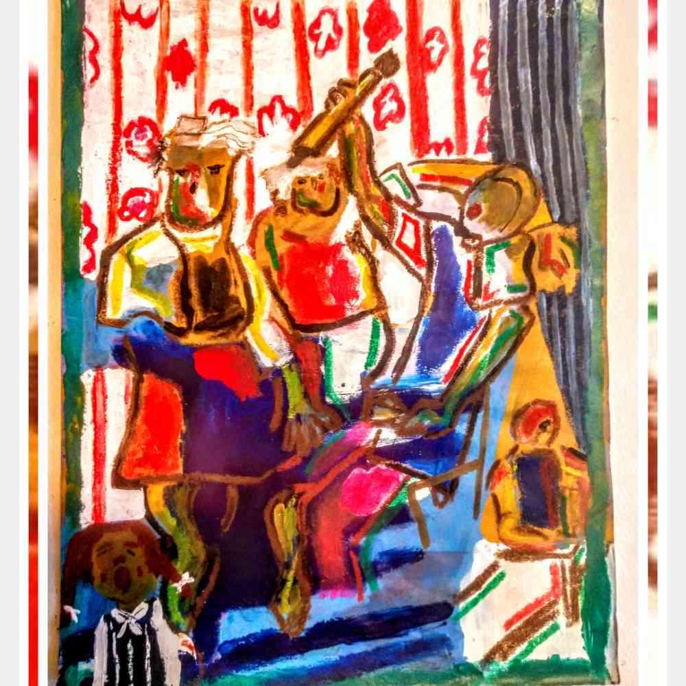 Andre Pace (b. 1978) - Family Business/I'll cook: Lot 49 Andre Pace (b. 1978) Family Business/I'll cook tonight (2016) Oil, pastel, crayon, acrylic, watercolor 5” x 7” inches Donated by The Artist This item ships from AZ 85007 10% of the net