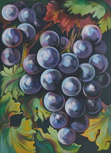 Lowell Nesbitt - Grapes: Lot 8 Lowell Nesbitt American (1933-1993) Grapes (1980) oil on canvas signed verso 50 x 36 inches Provenance: From the estate of Lowell Nesbitt