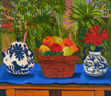 Margarita Lozano - Still life: Lot 9 Margarita Lozano Colombian (b. 1936) Still life oil on canvas signed lower left 33 3/4 x 39 1/4 inches