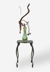 David Kimball Anderson - Table with Plant: Lot 17 David Kimball Anderson Amrican (b.1946) Table with Plant (1991) bronze, iron stamped 'D A 1991' on corner of table 80 x 23 x 15 inches Provenance: property from the Estate of Gideon Gartner