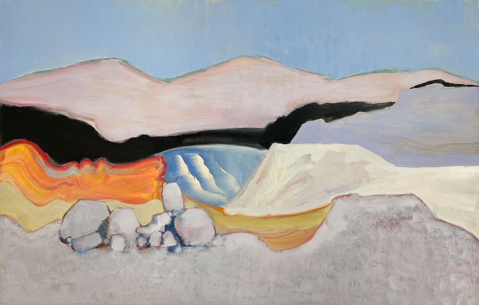 Benoît Gilsoul - Untitled (purple landscape): Lot 44 Benoît Gilsoul Belgian (1914-2000) Untitled (purple landscape) oil on paper 26 x 40 inches Provenance: From the estate of Benoît Gilsoul