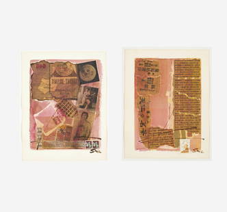 Stephen Andrews - Group, two (2) collage works: Lot 112 Stephen Andrews Canadian (1922-1995) Group, two (2) collage works (1984) collage and watercolor on paper each initialed lower right, signed verso each: 12 1/2 x 9 3/4 inches Provenance: From a