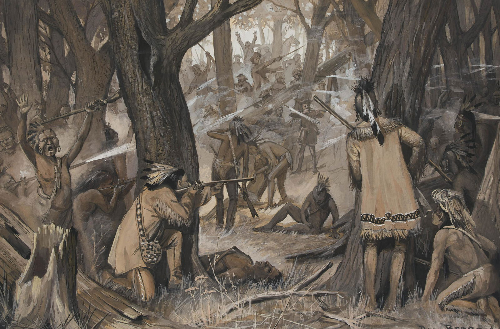 Unknown Artist - Untitled (Battle scene) (1 of 2)