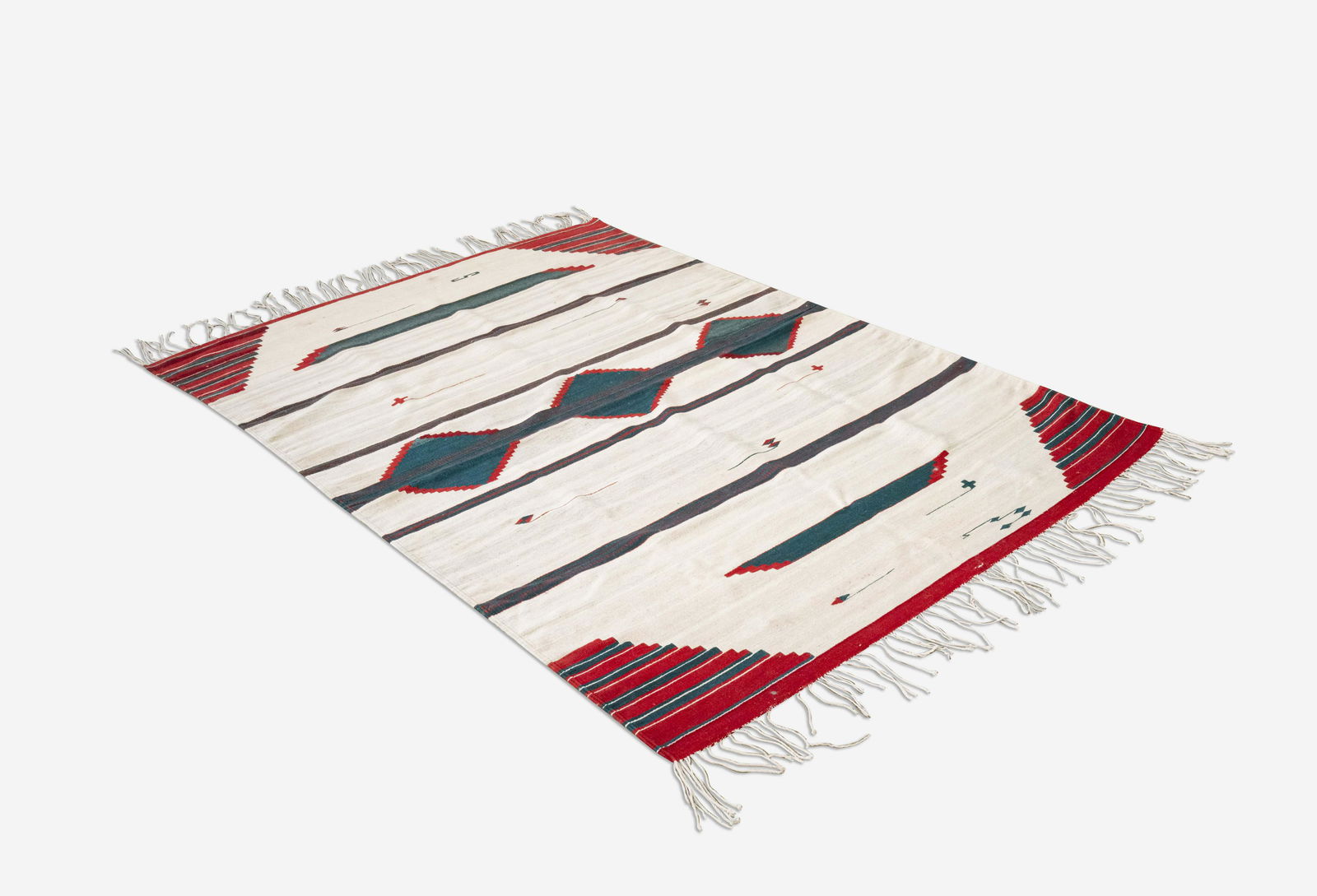 Large Geometric Flat-Woven Tribal Rug (1 of 3)