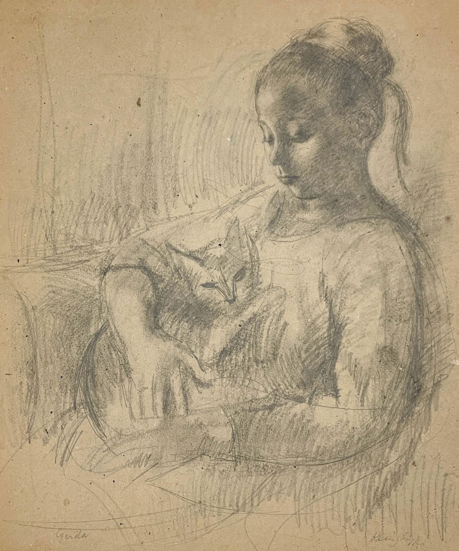 Clara Klinghoffer - Study for Gerda and her Cat (1 of 5)