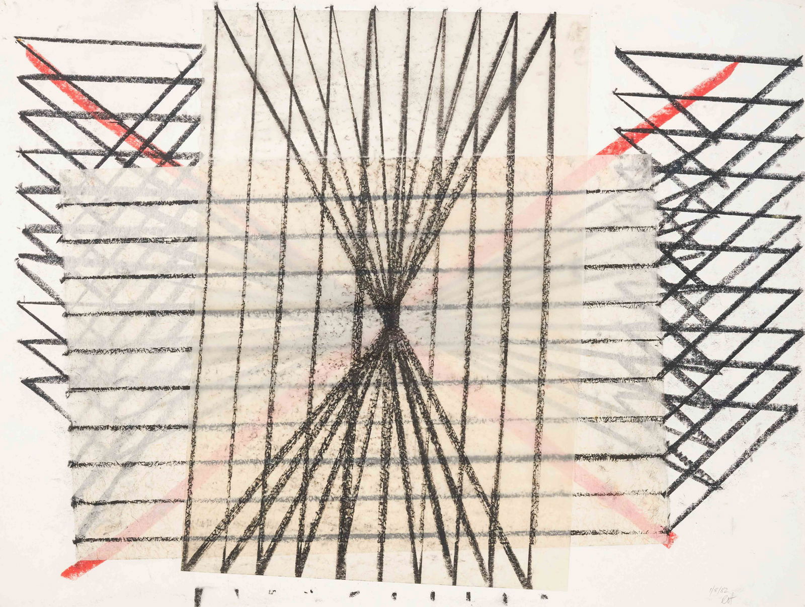 Jene Highstein - Untitled (Collage): Lot 7 Jene Highstein American (1942-2013) Untitled (Collage) (1982) charcoal and pastel on paper with collage initialed lower right 38 x 50 inches Provenance: From the Estate of Friede Gorewitz. Previ