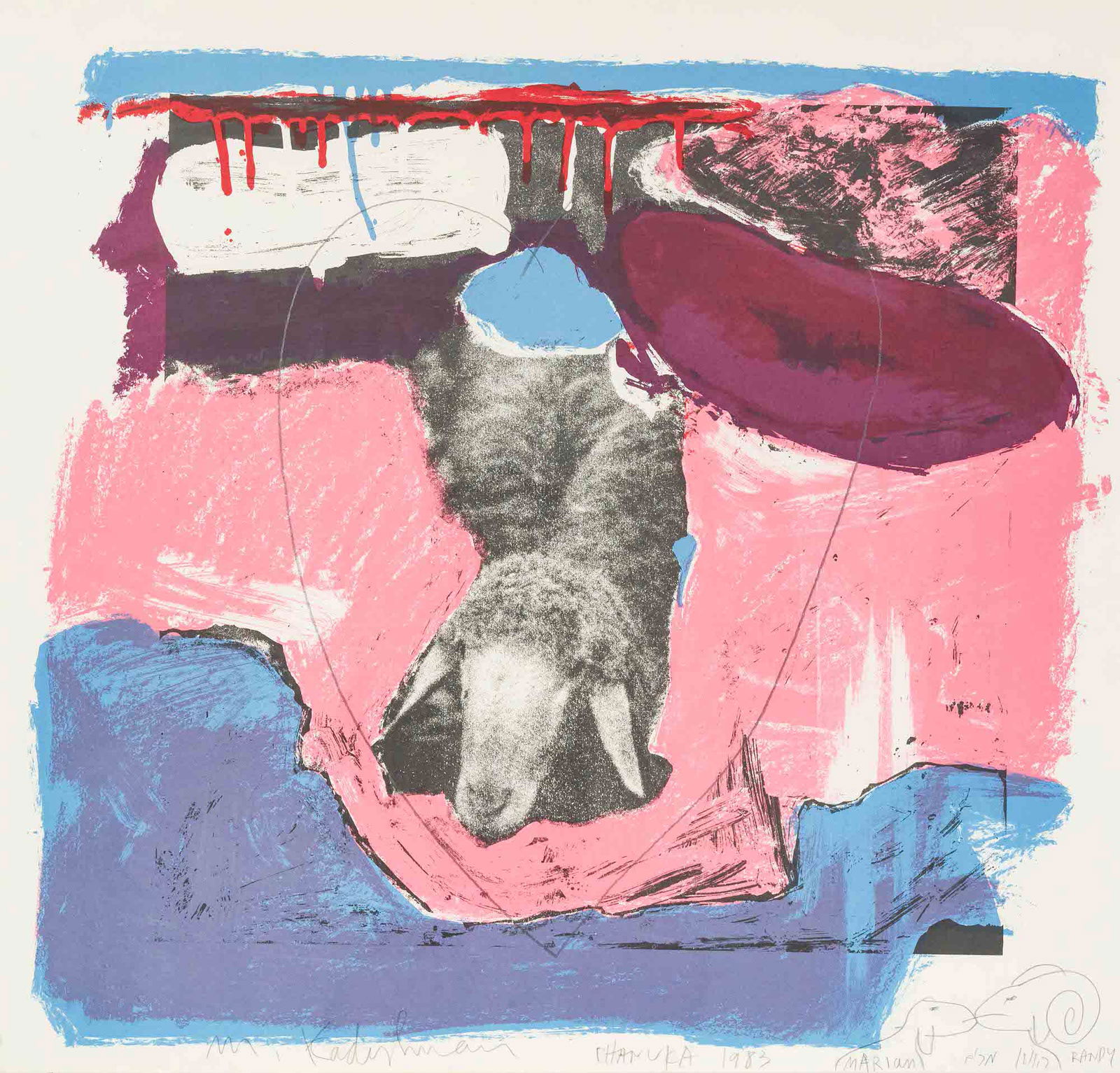 Menashe Kadishman - Sheep on Pink (1 of 3)