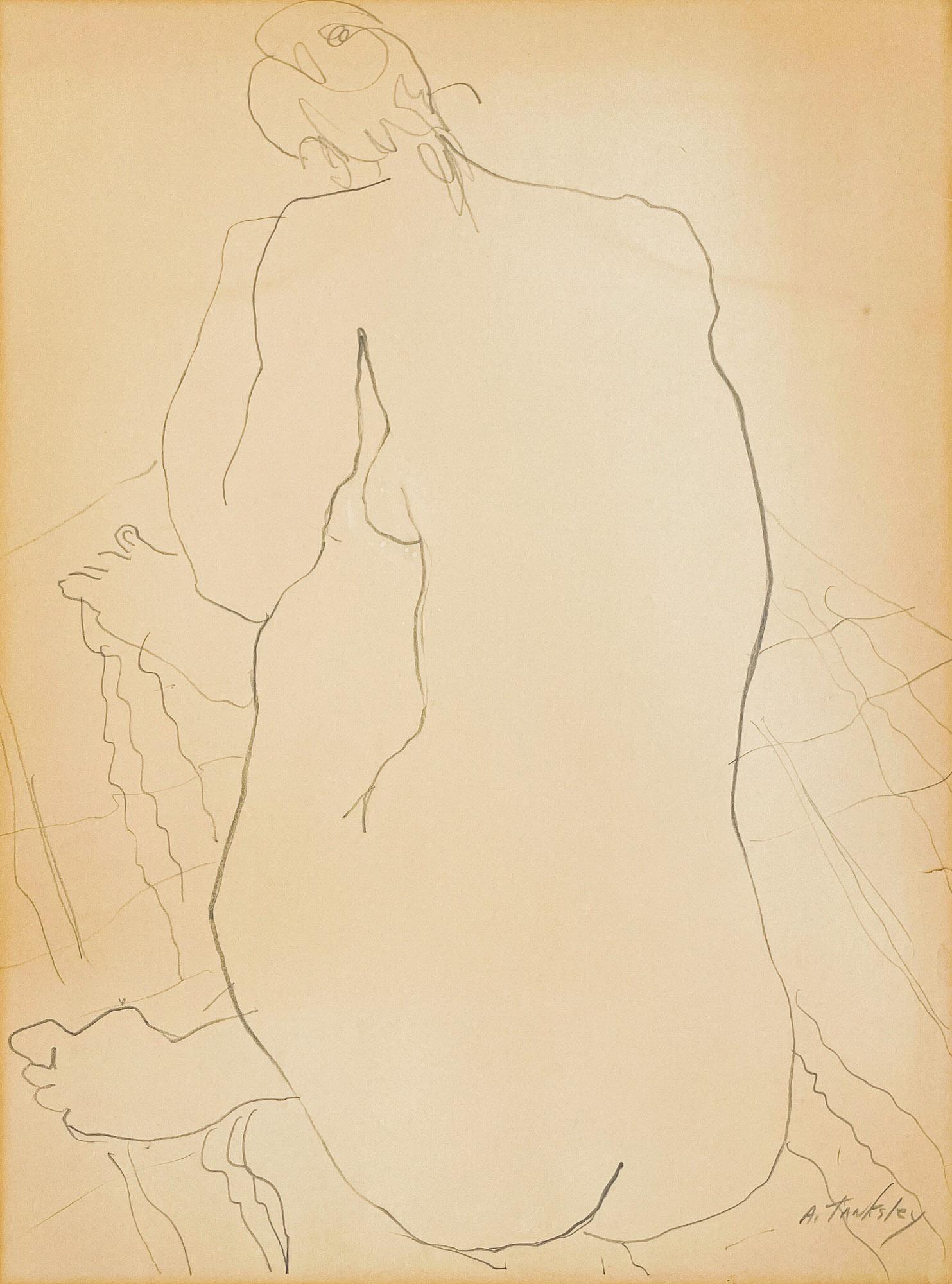 Ann Tanksley - Nude- Study in Pencil: Lot 82 Ann Tanksley American (b. 1934) Nude- Study in Pencil graphite on paper signed lower right 24 x 17 15/16 inches Provenance: the estate of Jerome Lurie, labor attorney and law partner of Sidney 