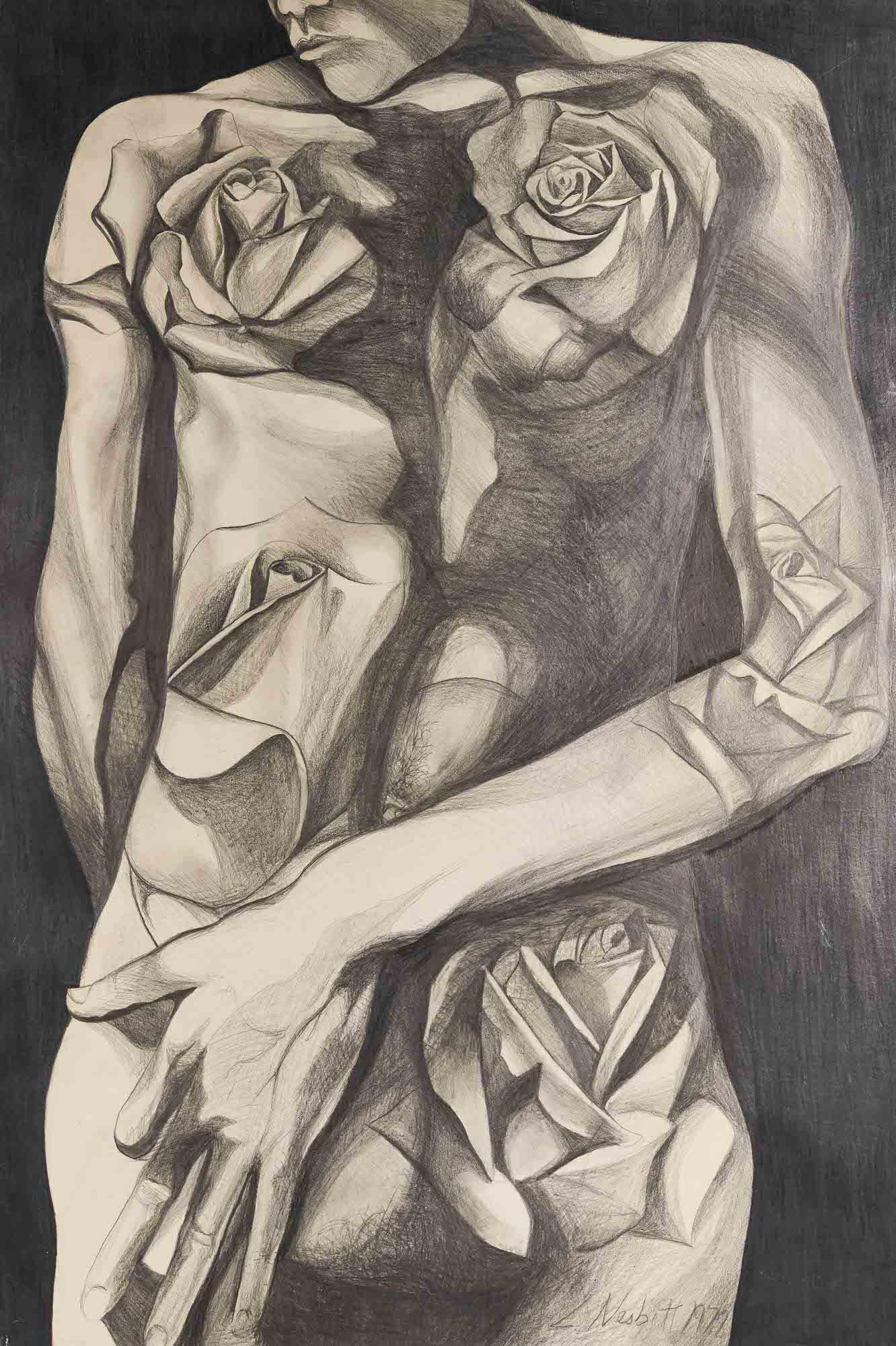 Lowell Nesbitt - Rose Man (Torso): Lot 1 Lowell Nesbitt American (1933-1993) Rose Man (Torso) (1978) graphite on paper signed lower right sight: 44 1/2 x 30 1/2 inches Provenance: from the estate of Lowell Nesbitt