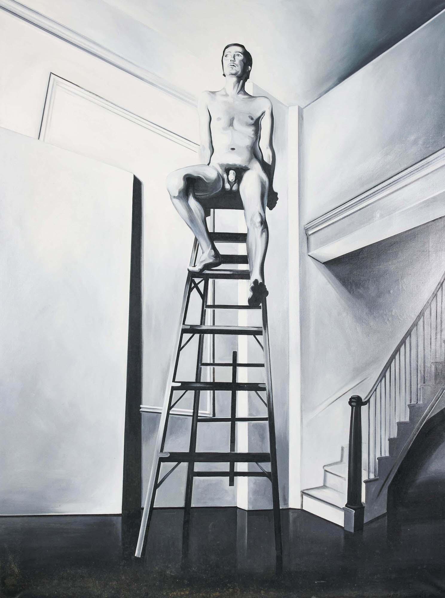 Lowell Nesbitt - Nude on Ladder: Lot 18 Lowell Nesbitt American (1933-1993) Nude on Ladder (1969) oil on canvas signed verso 80 x 60 inches Provenance: from the estate of Lowell Nesbitt