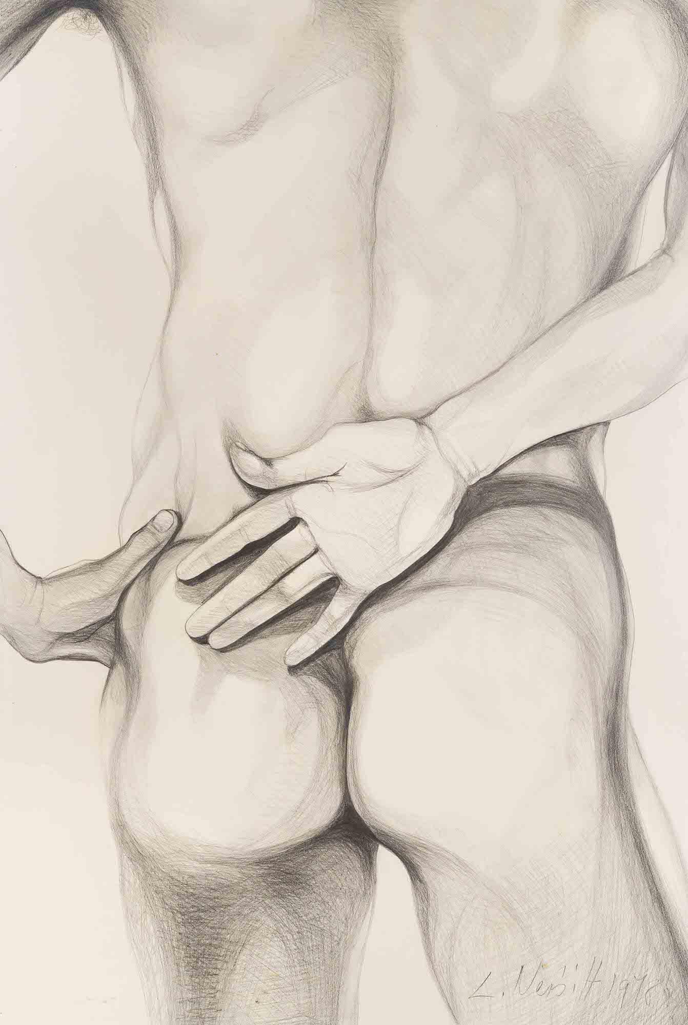 Lowell Nesbitt - Leon: Lot 19 Lowell Nesbitt American (1933-1993) Leon (1978) graphite on paper signed lower right sight: 43 3/4 x 29 7/8 inches Provenance: from the estate of Lowell Nesbitt