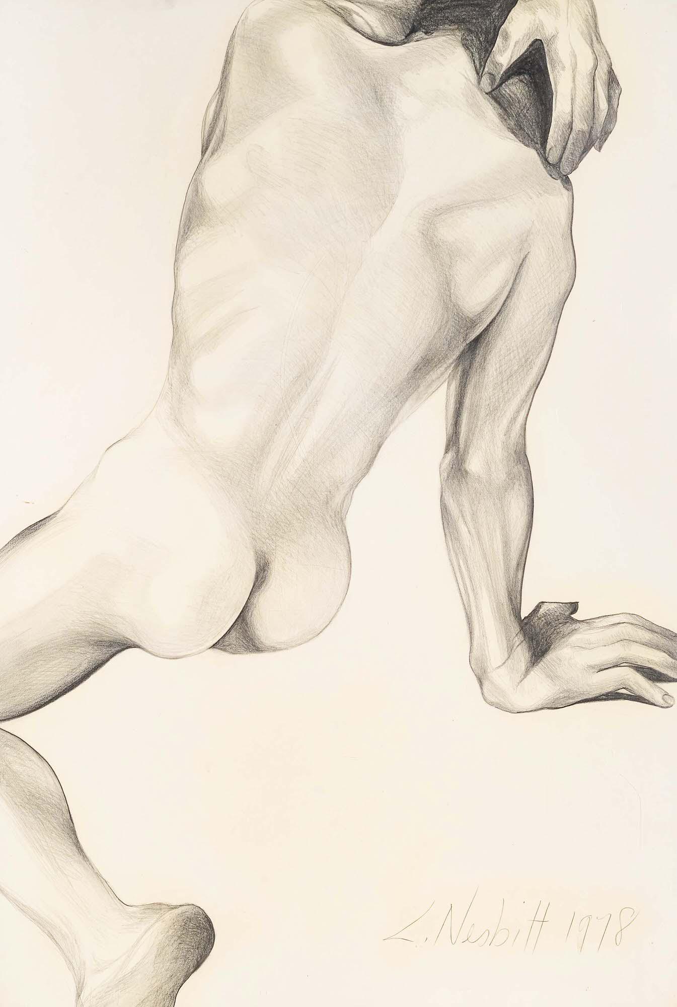 Lowell Nesbitt - Ryan: Lot 28 Lowell Nesbitt American (1933-1993) Ryan (1978) graphite on paper signed lower right sight: 44 1/4 x 30 1/4 inches Provenance: from the estate of Lowell Nesbitt