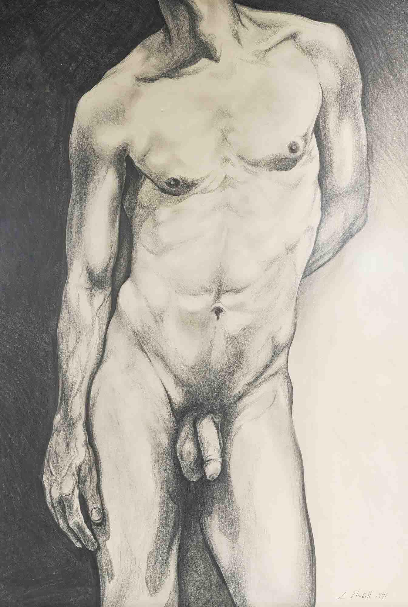 Lowell Nesbitt - Contrapposto Torso: Lot 54 Lowell Nesbitt American (1933-1993) Contrapposto Torso (1971) graphite on paper signed lower right sight: 41 1/2 x 28 3/4 inches Provenance: from the estate of Lowell Nesbitt