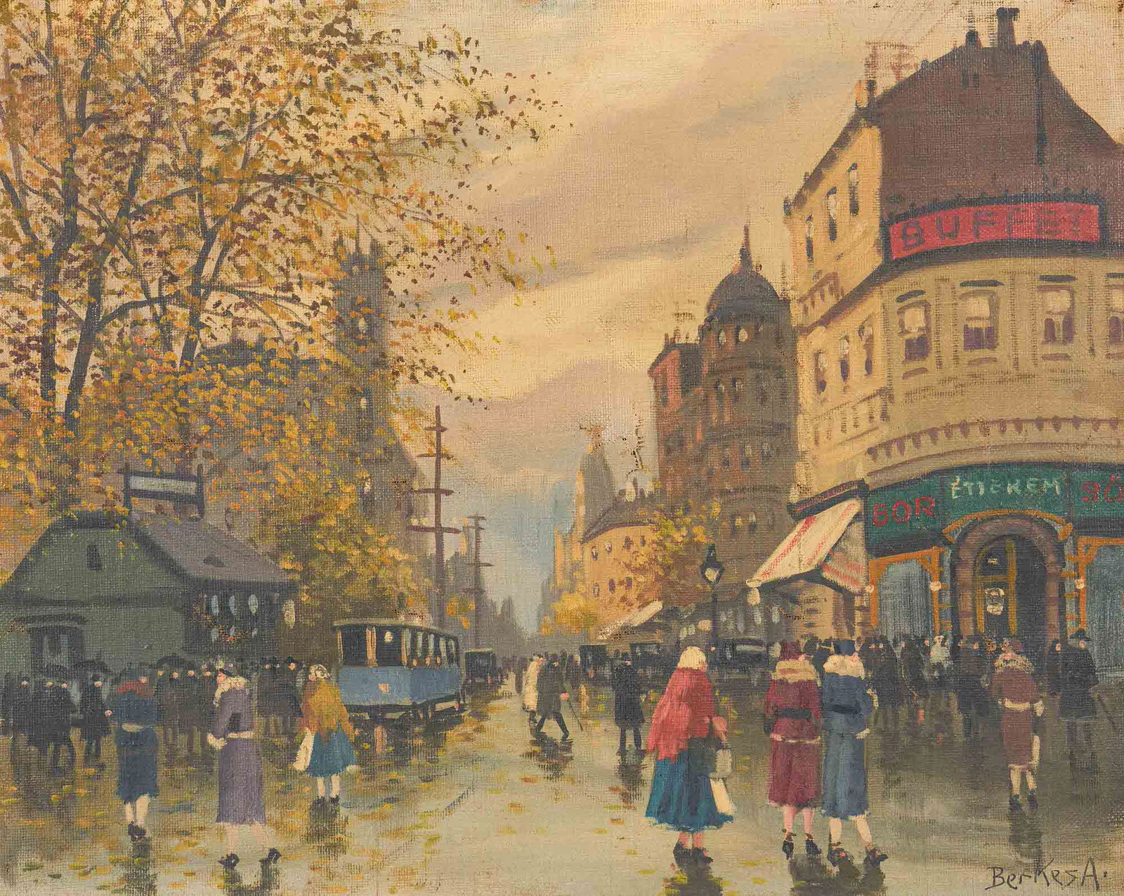 Antal Berkes - Street Scene in Budapest (1 of 4)