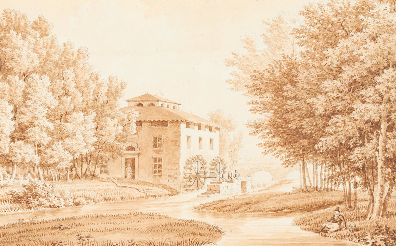 Artist Unknown - Pair of Country Home Scenes (2) (1 of 2)