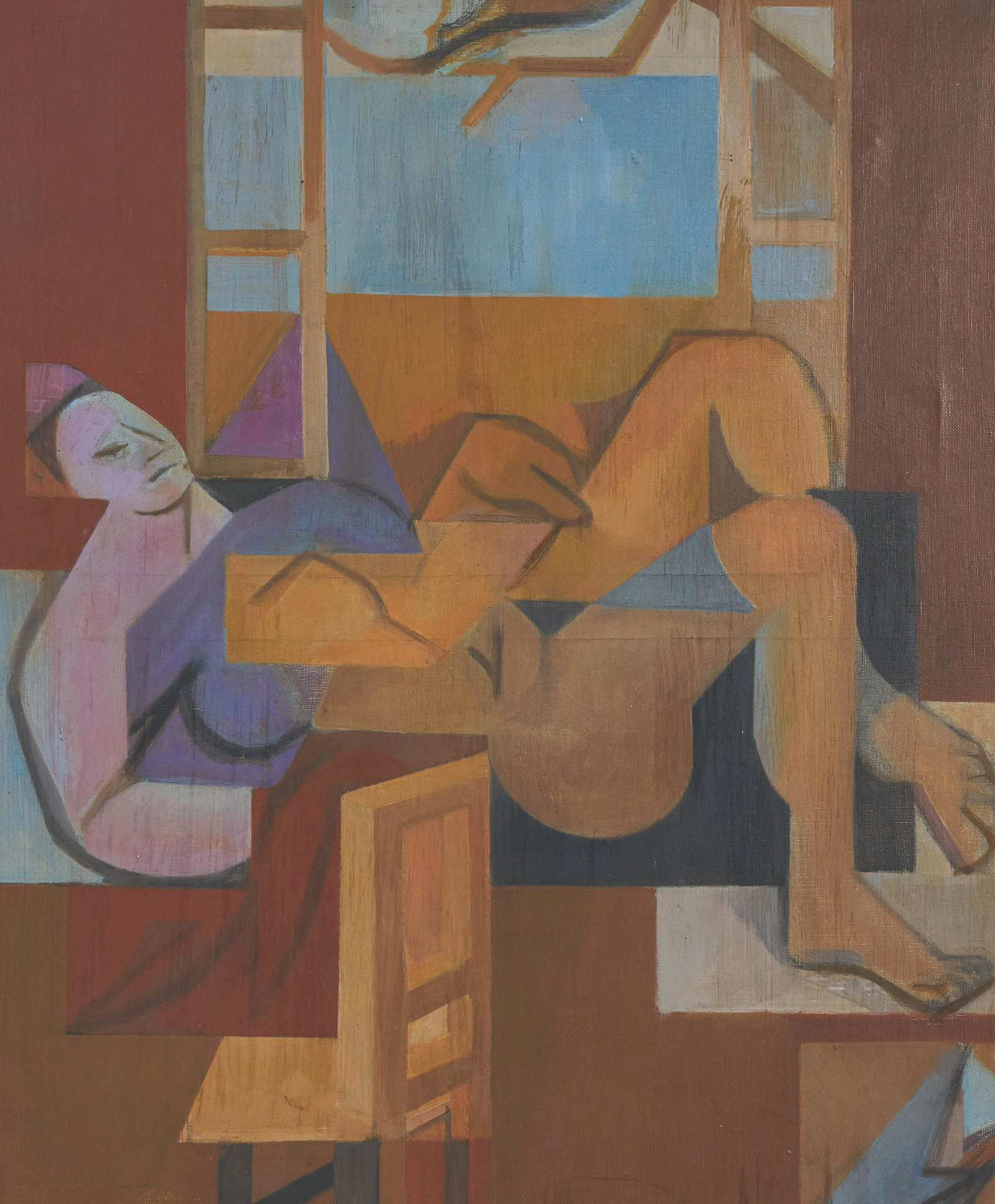 Leonard Alberts - Nude at Window: Lot 68 Leonard Alberts American (1924-2010) Nude at Window oil on canvas 25 3/4 x 21 3/4 inches Provenance: Works from the Estates of Olivia Koopalethes & Leonard Alberts