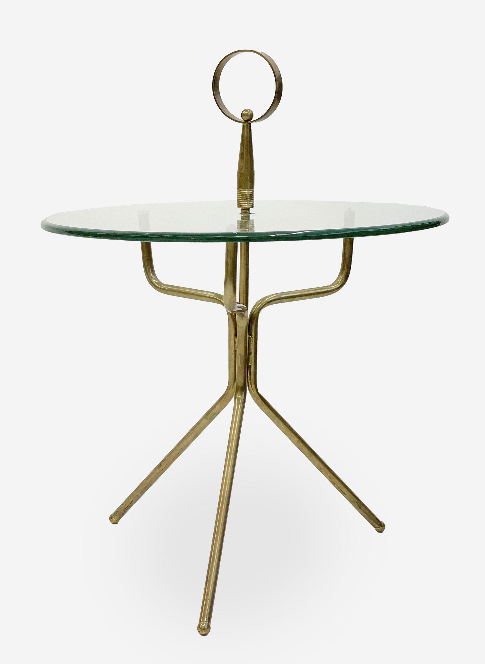 Glass side table in the style of Gio Ponti (1 of 2)