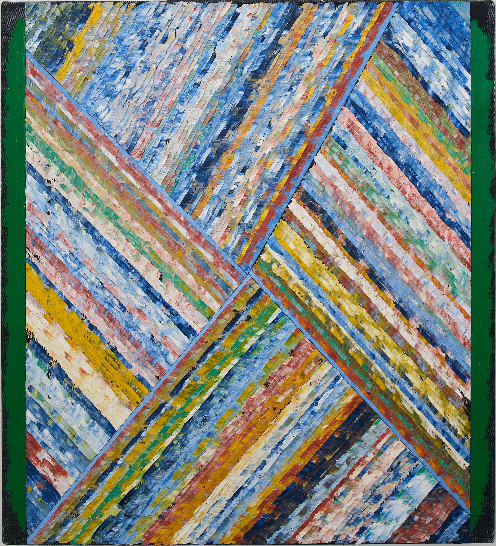 Lucio Pozzi - Jimi's Peak: Lot 4 Lucio Pozzi Italian (b. 1935) Jimi's Peak (1990) oil on canvas signed on the flap 22 x 20 inches Provenance: From a Private New York collection