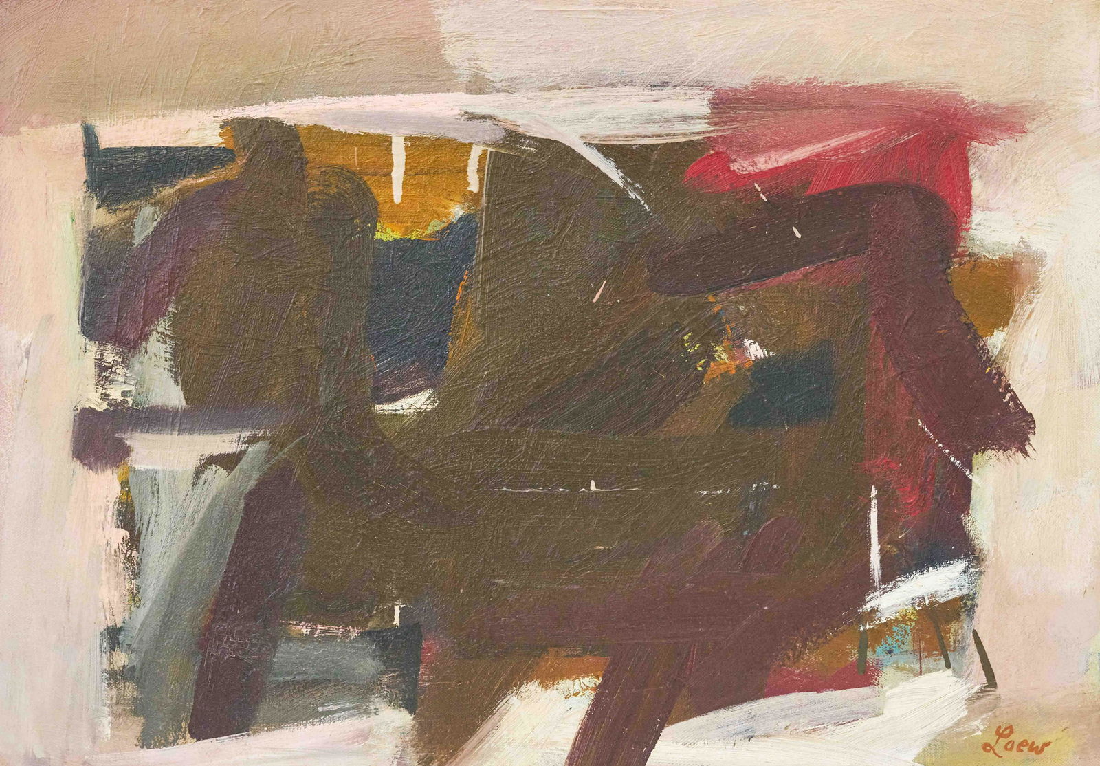 Michael Loew - Untitled: Lot 31 Michael Loew American (1907-1985) Untitled (1959-60) oil on canvas signed lower right 14 x 20 inches Provenance: From a private collection, by descent from the artist's estate Acme Fine Art and
