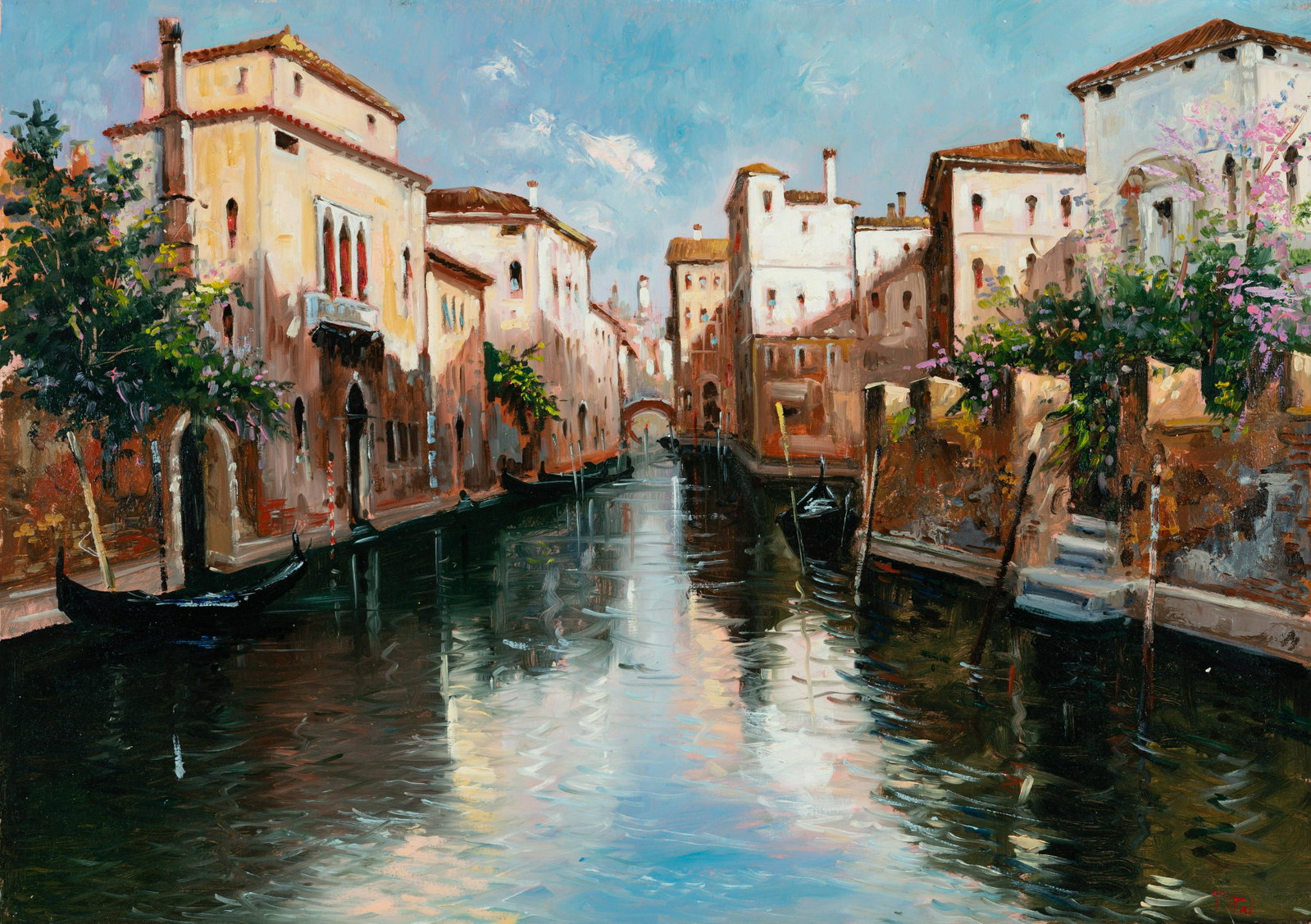 Stan Pitri - Canal Reflections of Venice: Lot 29 Stan Pitri Italian (b. 1953) Canal Reflections of Venice oil on canvas (unstretched) signed lower right 20 3/4 x 28 5/8 inches Provenance: From the Collection of a Fourth-Generation New