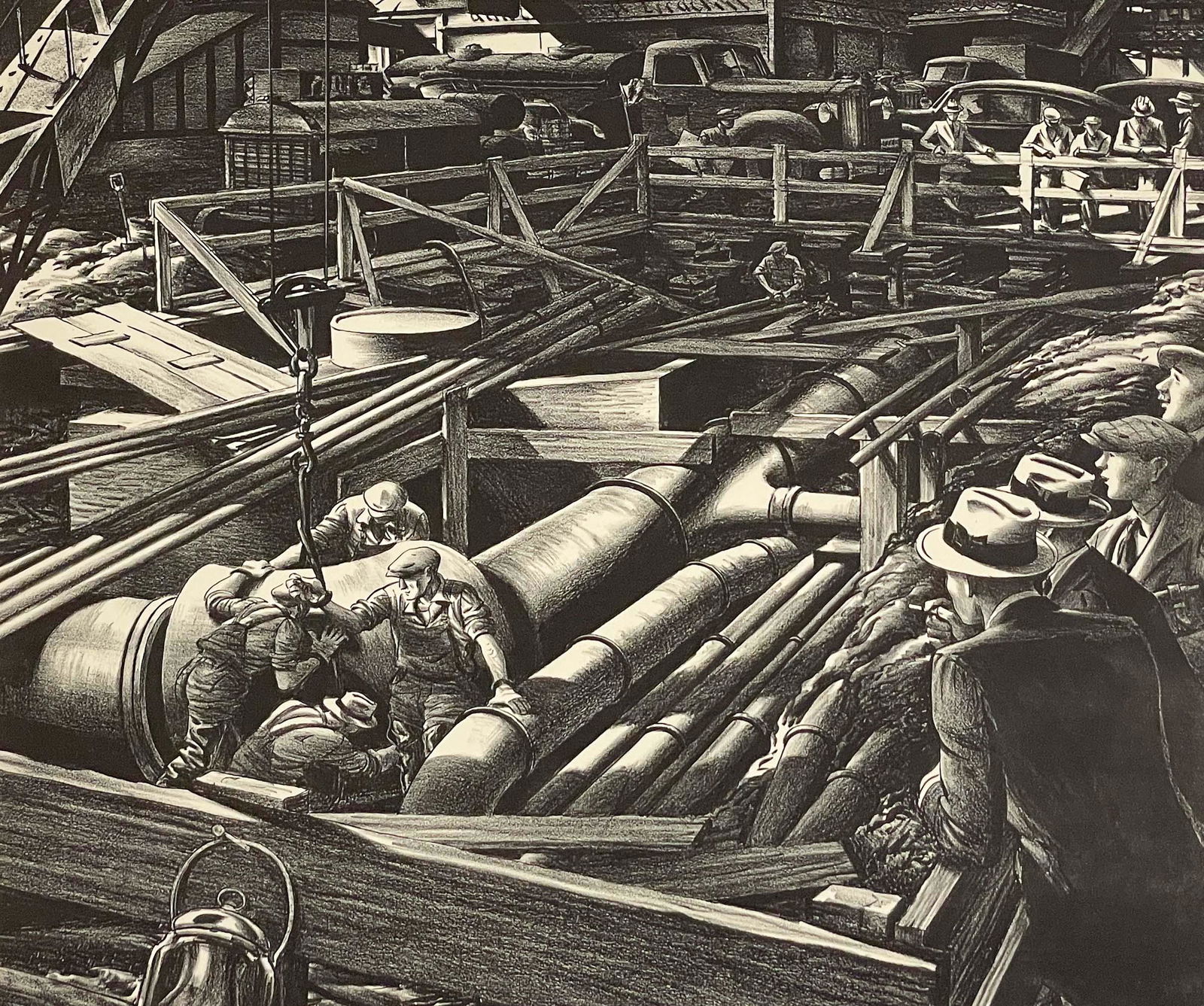 Edward Arthur Wilson - Untitled (Pipeline Construction (1 of 3)