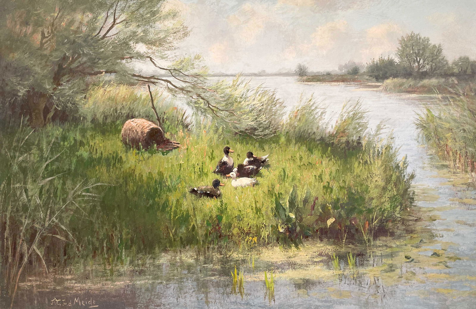 J.L. van der Meide - Ducks by a River (1 of 3)