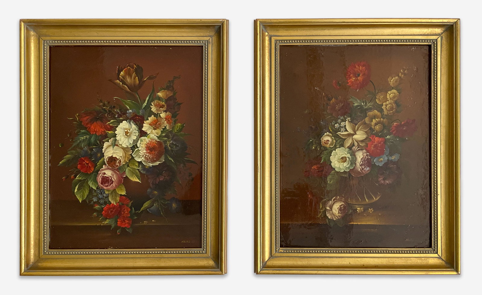 Gyula Kadas - Set of Two Bouquets: Lot 169 Gyula Kadas Hungarian (b.1939) Set of Two Bouquets oil on board signed lower right largest: 16 x 12 inches Provenance: From a Private New York collection