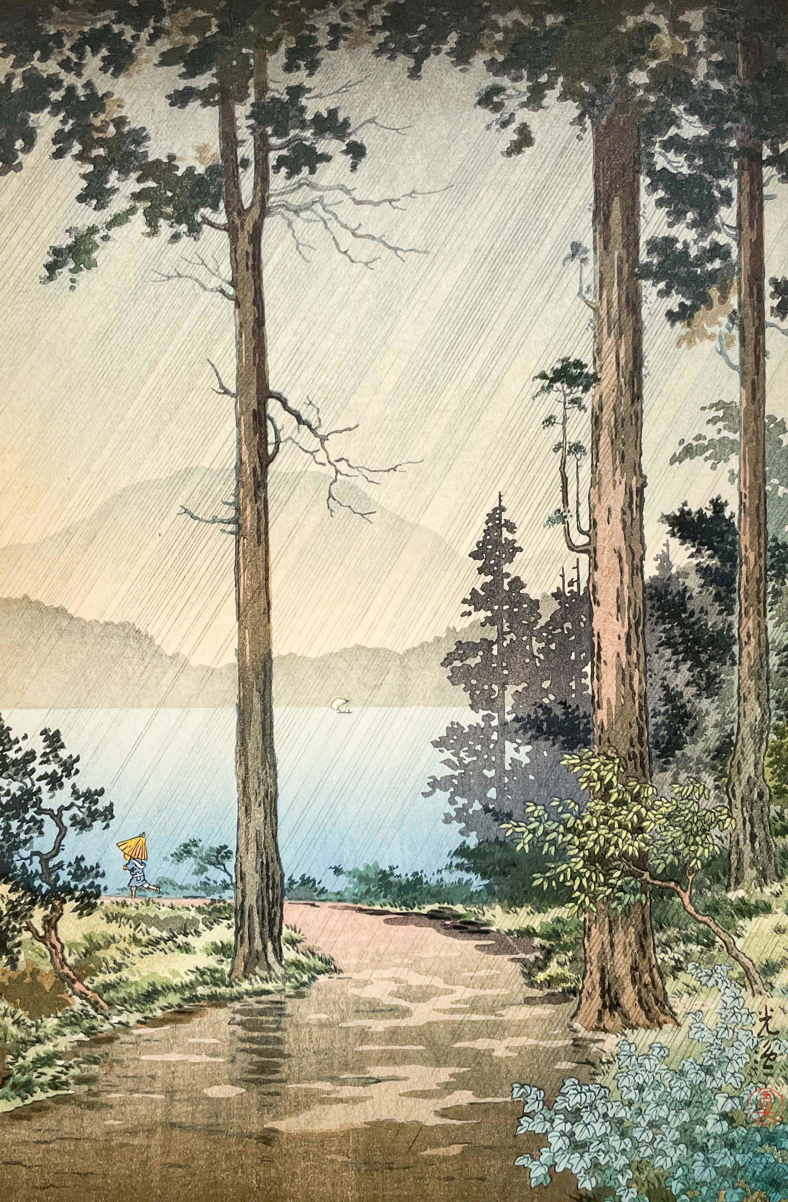 Tsuchiya Koitsu - Rain at Lake Hakone (1 of 4)