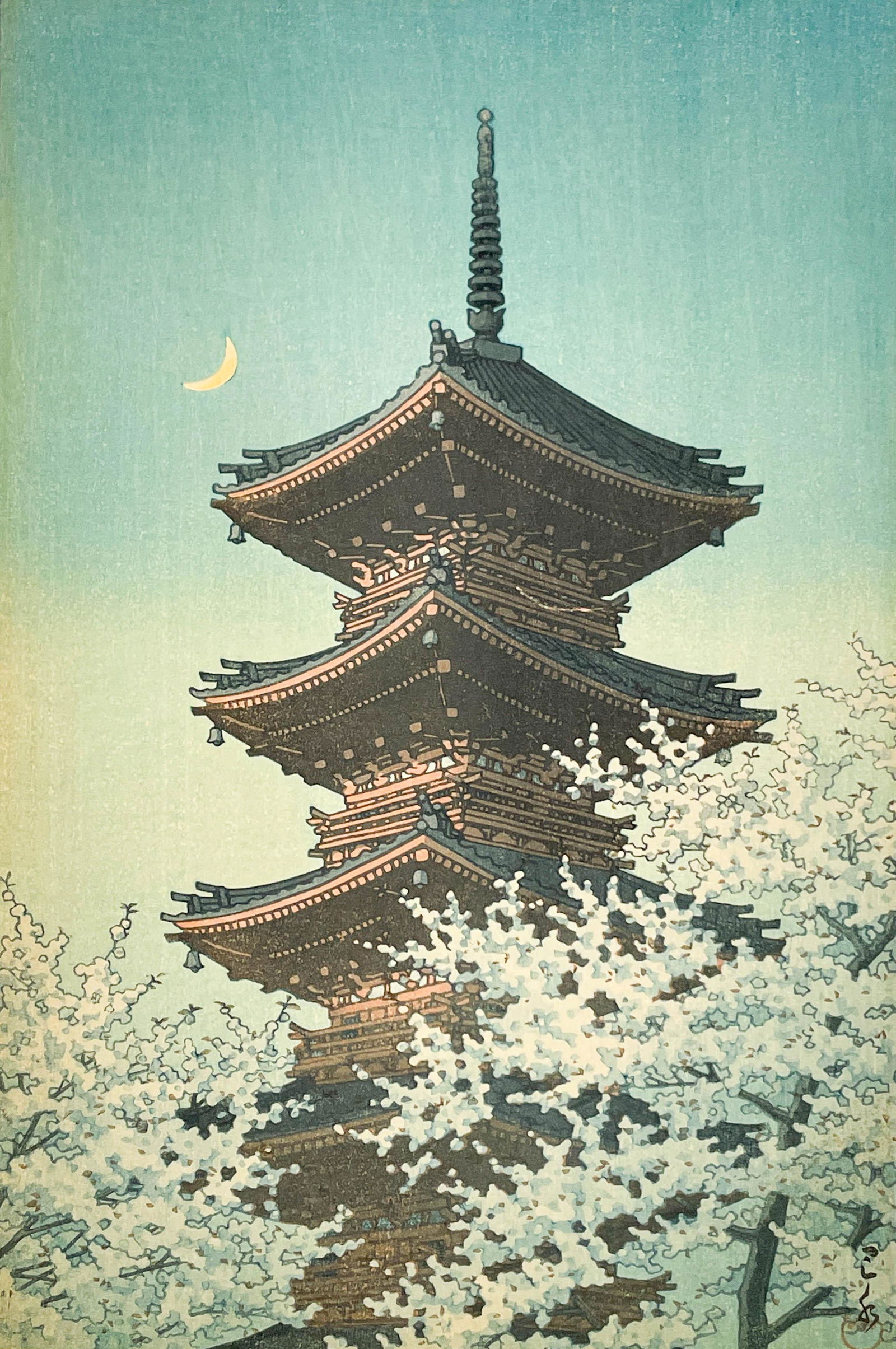 Hasui Kawase - Spring Dusk at the Tosho Shrine in Ueno (1 of 4)