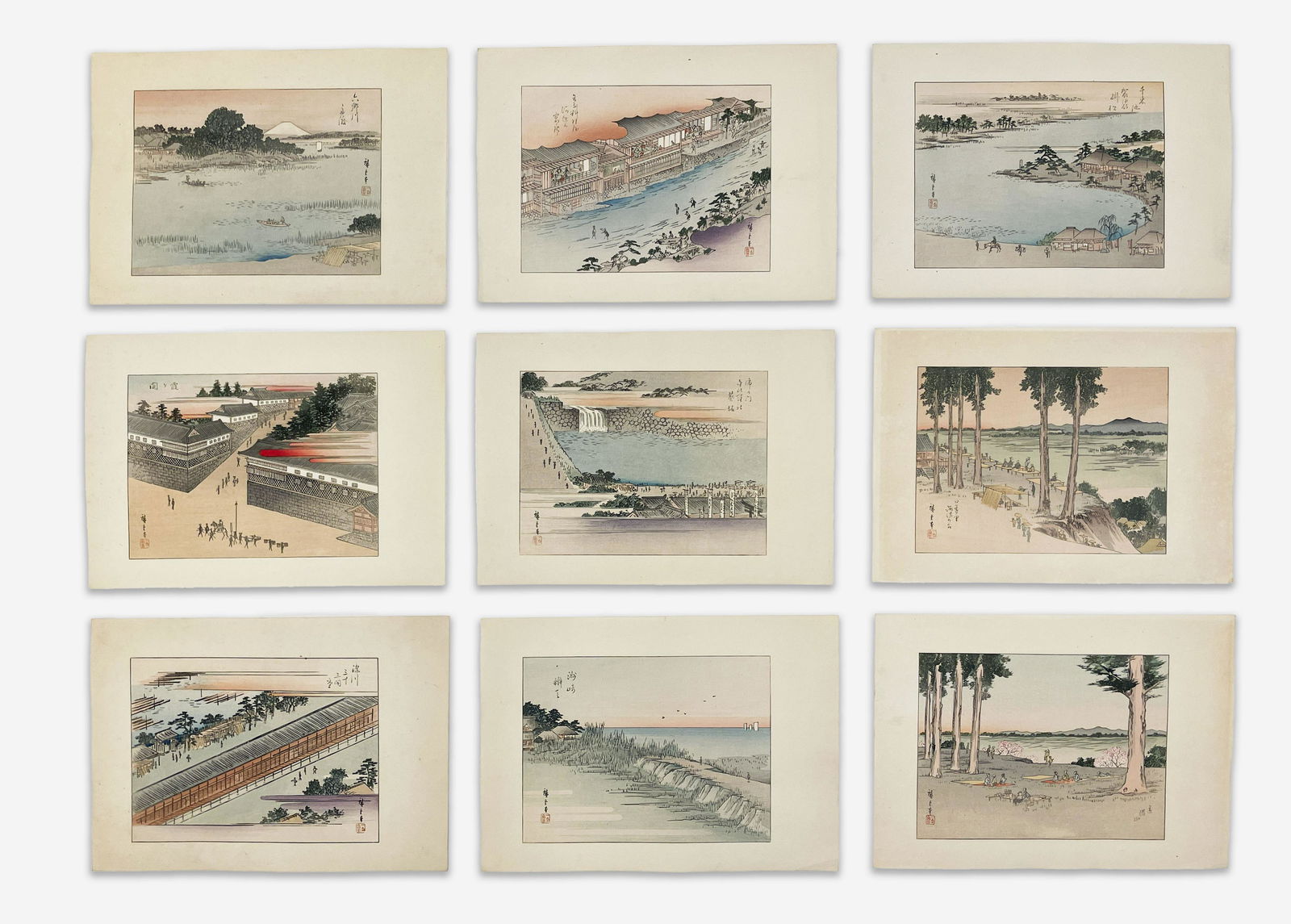 Group of 9 Japanese Woodblock Prints (1 of 5)