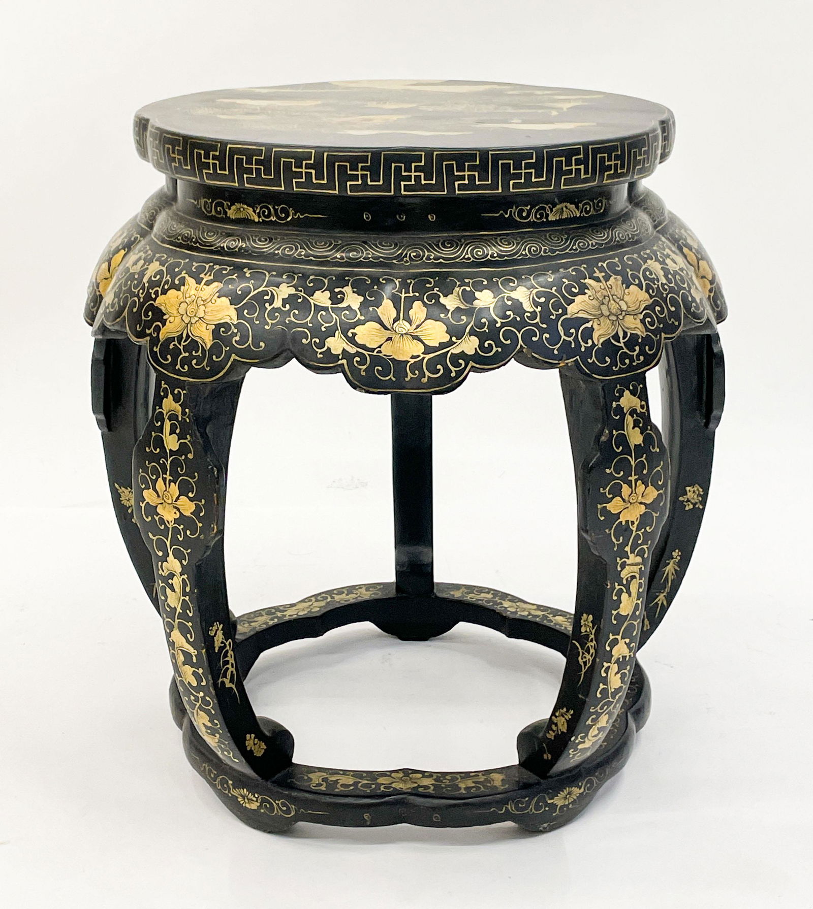 Chinese Lacquered and Gilt Stool (1 of 4)