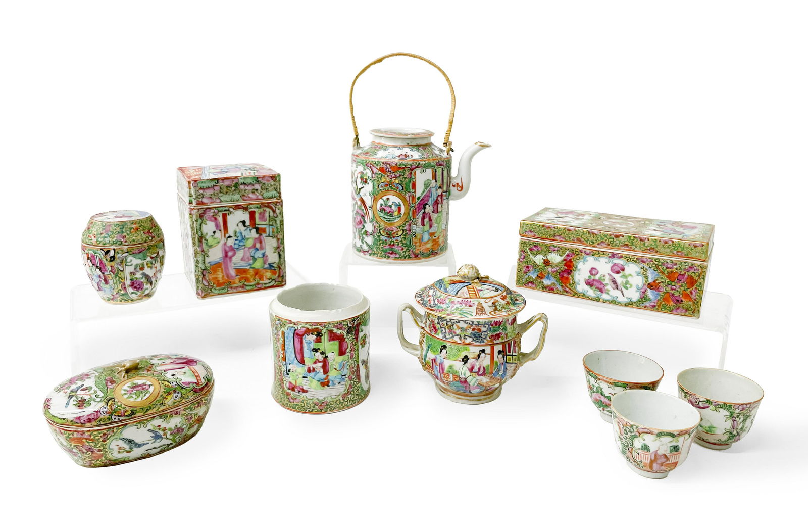 Group of Chinese Rose Medallion Dishware (1 of 8)