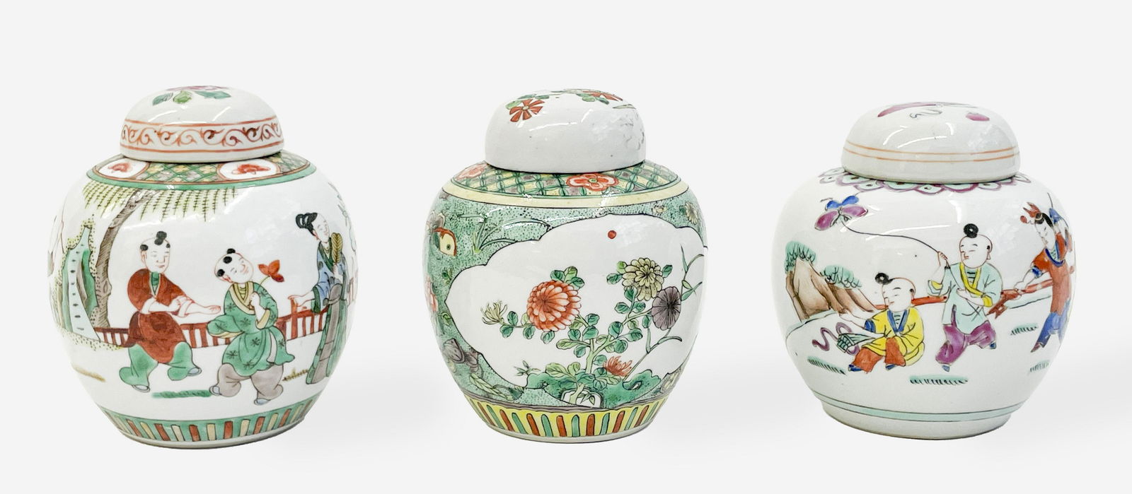 Group of Three Small Chinese Porcelain Ginger Jars and (1 of 4)