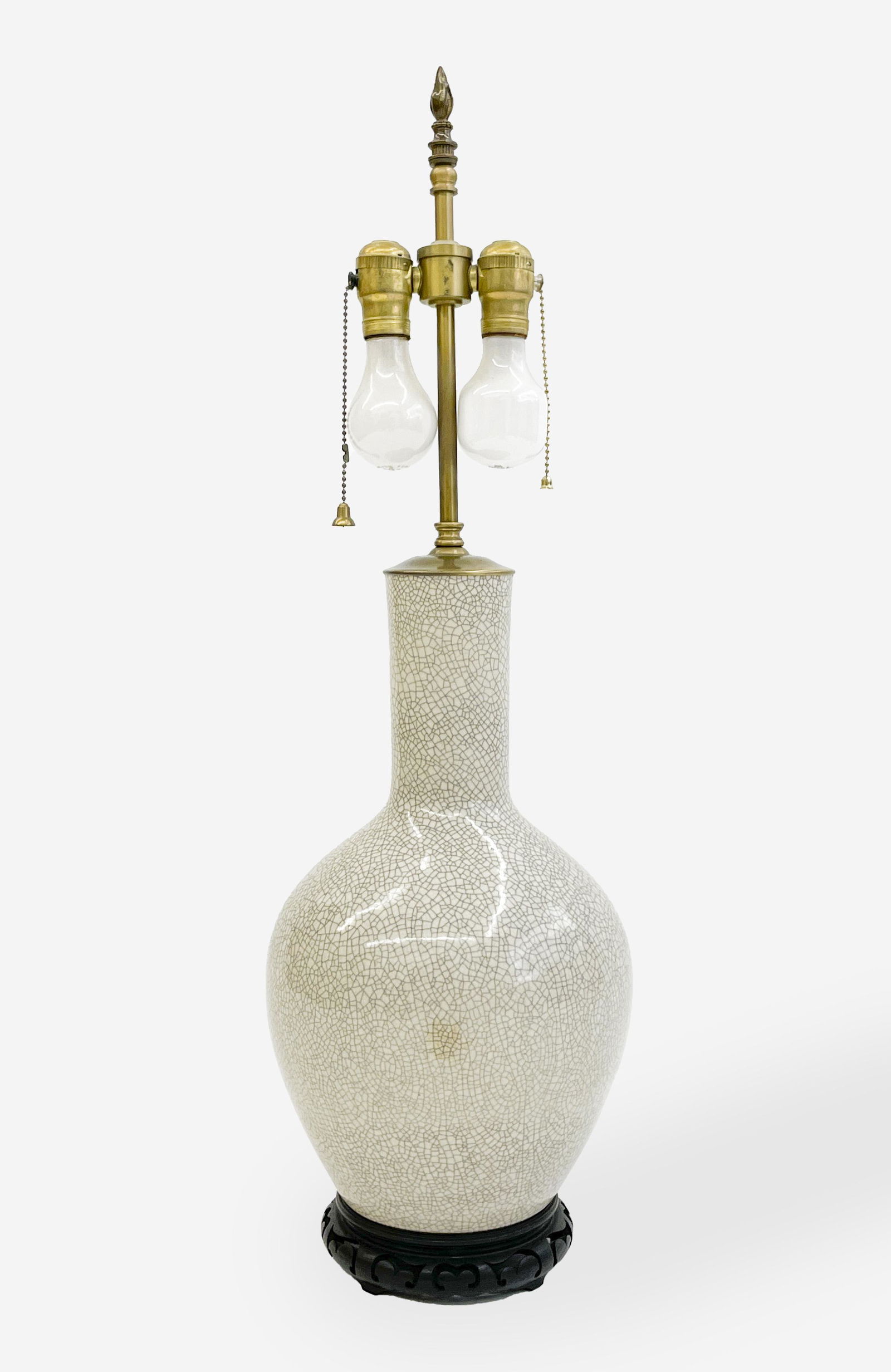 Chinese Porcelain Crackleware Bottle Vase, mounted as a (1 of 3)