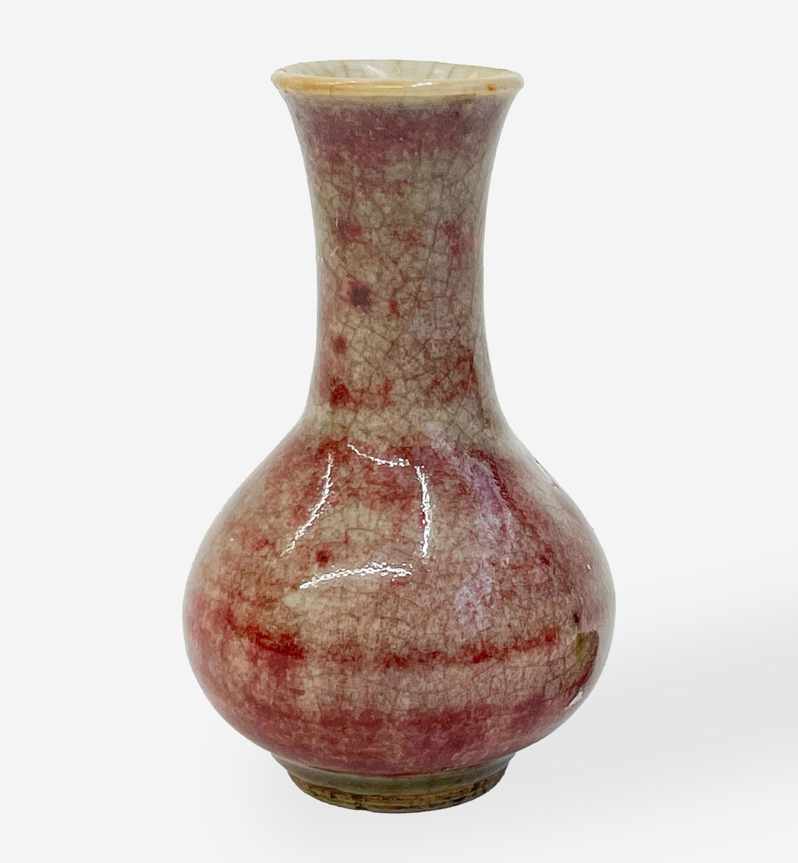 Small Chinese Porcelain Copper Red Glazed Bottle Vase (1 of 5)