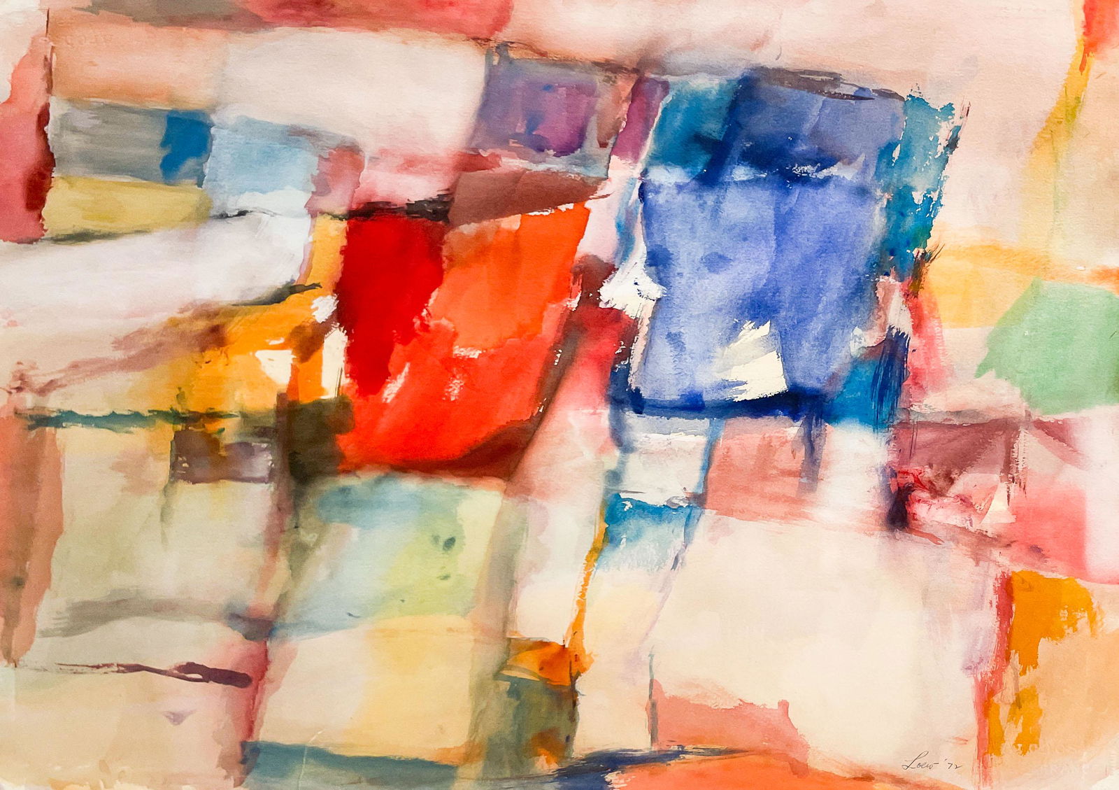 Michael Loew - Untitled (Reds and Blues): Lot 109 Michael Loew American (1907-1985) Untitled (Reds and Blues) (1972) watercolor on Arches paper signed lower right 22 1/4 x 30 inches Provenance: From a private collection, by descent fro