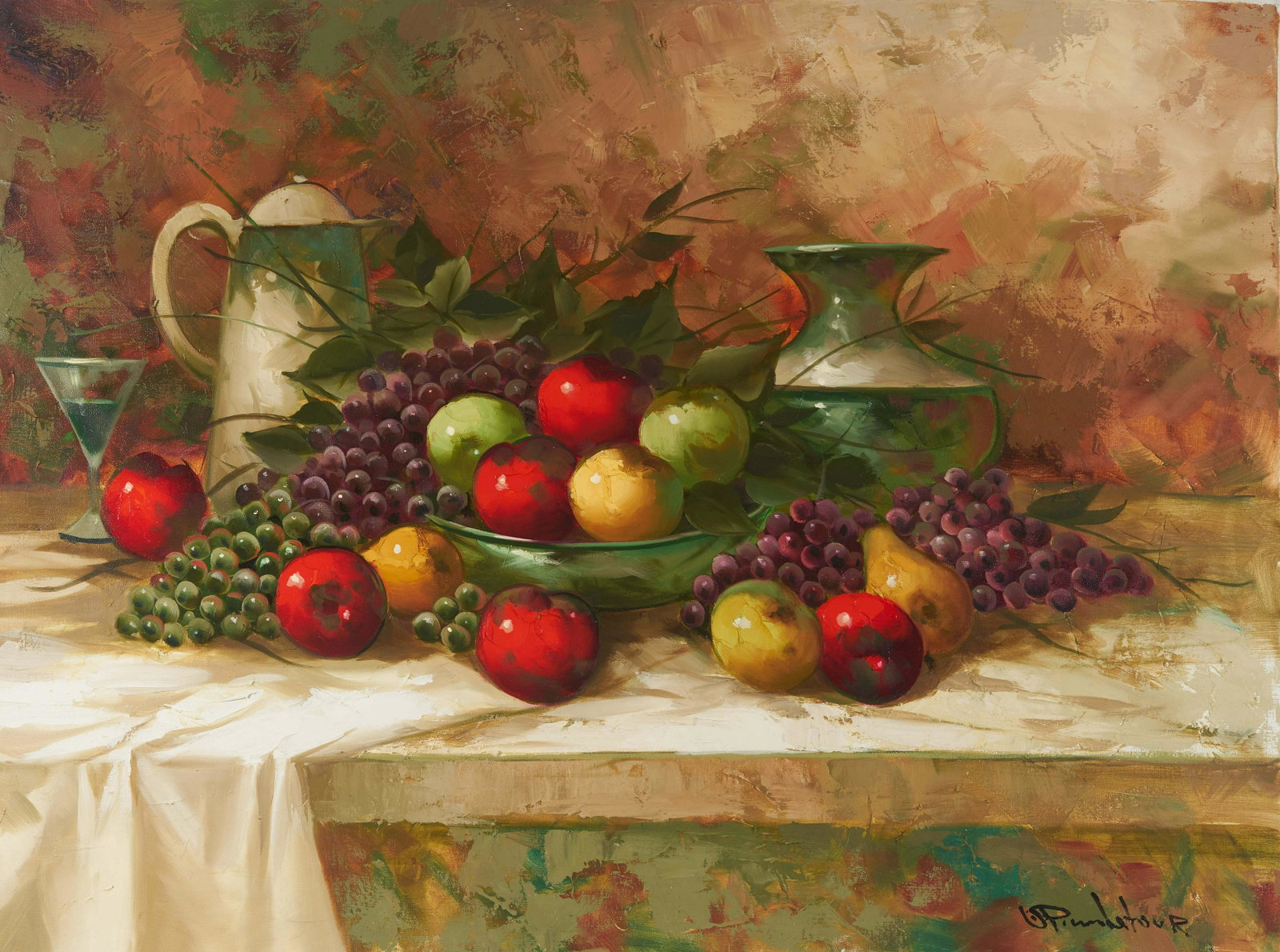 Pierre Latour - Still Life with Grapes: Lot 113 Pierre Latour Brazilian (1935-2006) Still Life with Grapes oil on canvas (unstretched) signed lower right 40 x 52 inches