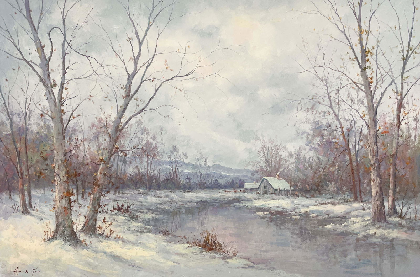 Hyun Bo Yoo - Winter House on a Pond (1 of 3)