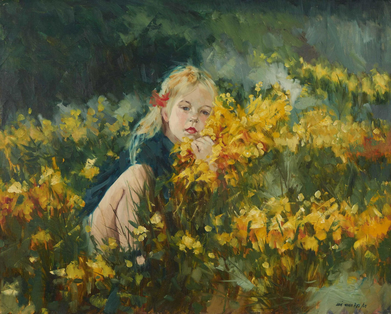 Louis van der Beesen - Gathering Daffodils in the Field (1 of 2)