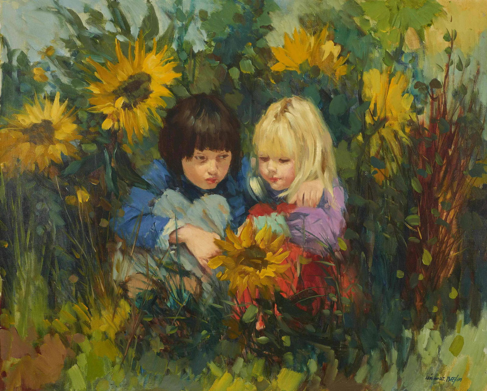 Louis van der Beesen - Picking Sunflowers (1 of 2)